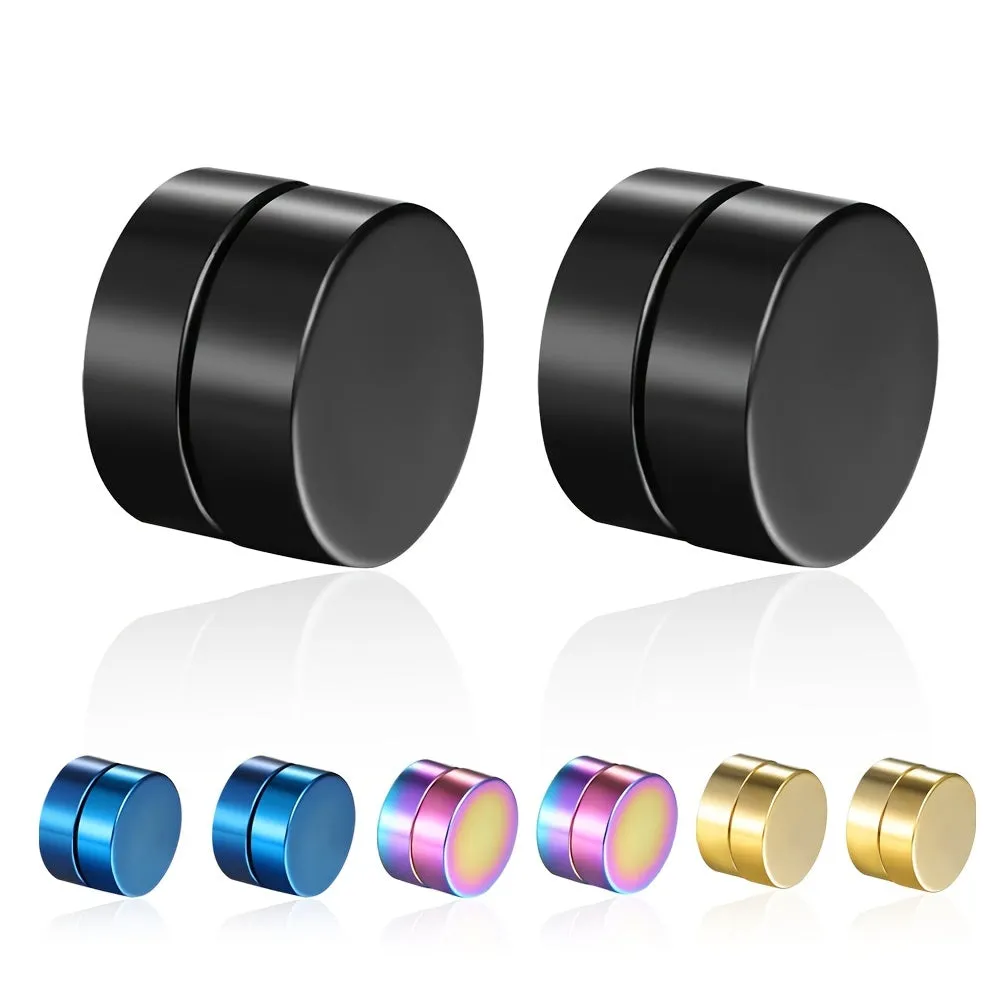 Men's Stainless Steel Magnetic Stud Earrings