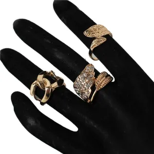 Metal Leaves Multi-Rings