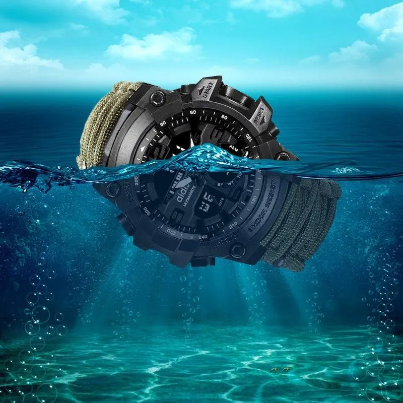 Military Survival  Men Watch With Compass/whistle /scraper/Waterproof 30M Outdoor Men Sports G Style -Shock Watch Relogio Masculino