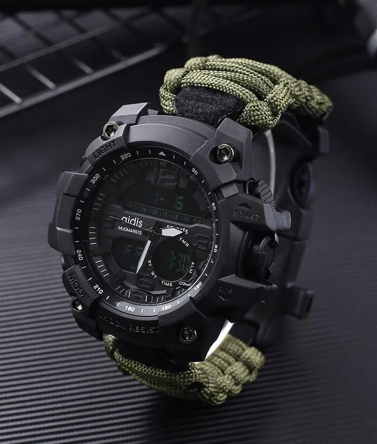 Military Survival  Men Watch With Compass/whistle /scraper/Waterproof 30M Outdoor Men Sports G Style -Shock Watch Relogio Masculino