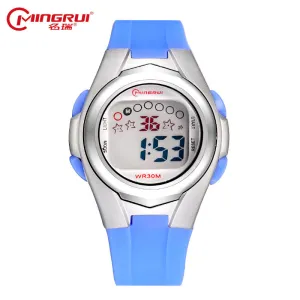 MINGRUI Wrist Watch Children Waterproof Silicone Digital Watch Alarm Luminous LED Sport Watches Students Girl Boy Hour Gift