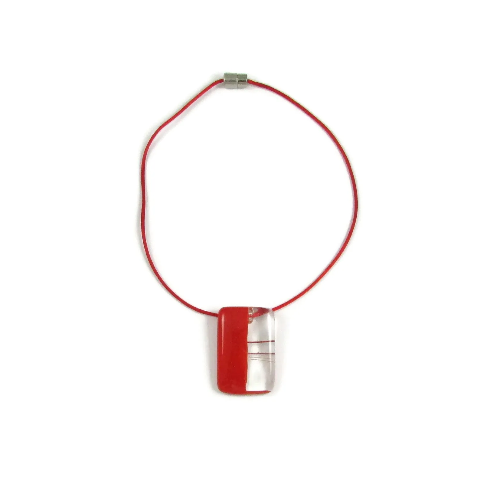Mitad Glass Pendant - Red