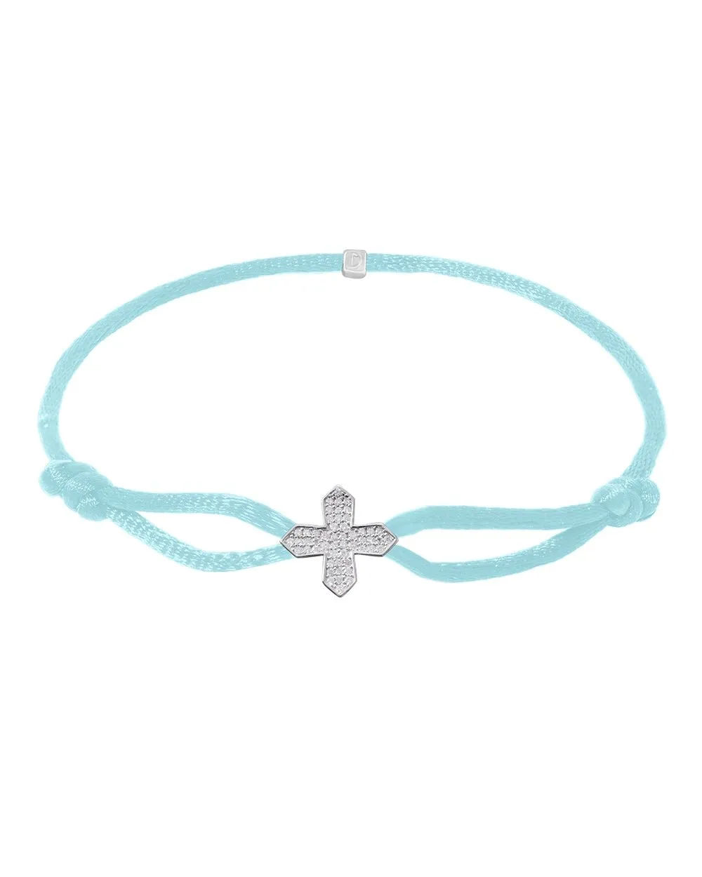 MOISSANITE CROSS CORD BRACELET.