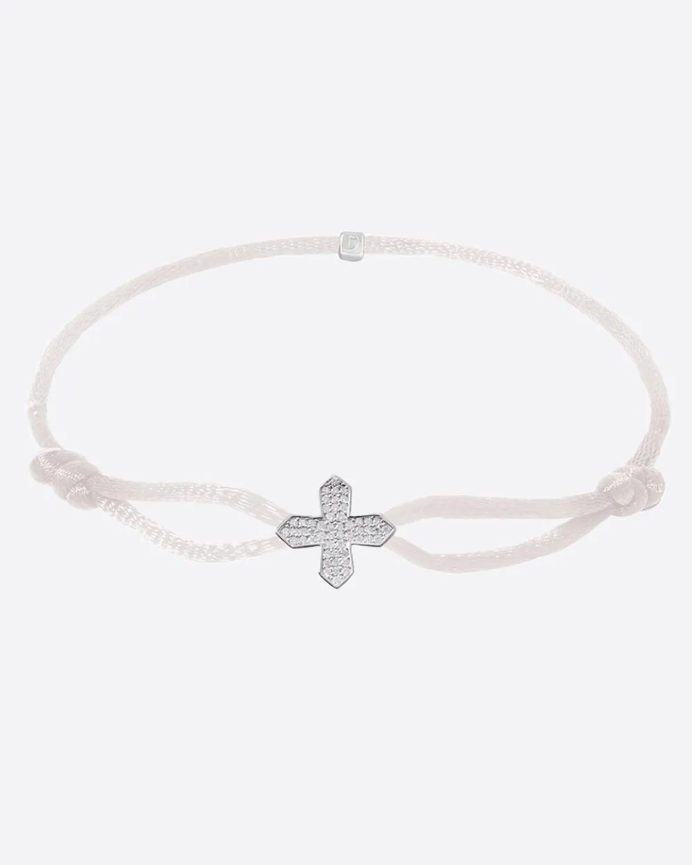 MOISSANITE CROSS CORD BRACELET.