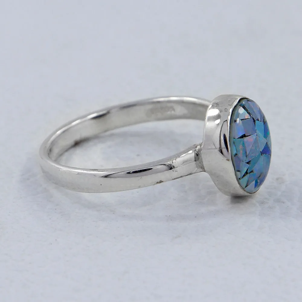 Mosaic Opal Doublet Opal Fine rings