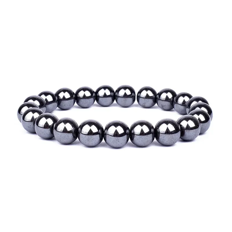 Natural Black Obsidian Hematite Tiger Eye Bead Bracelet