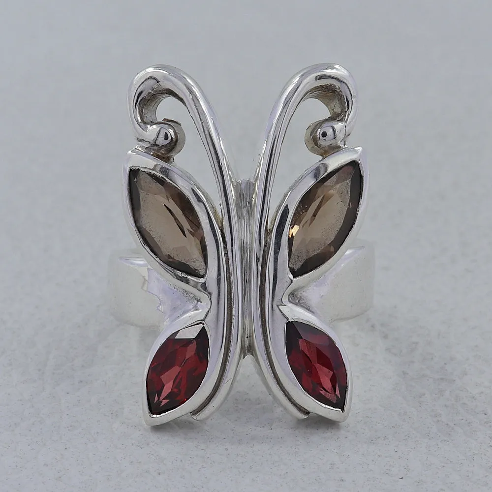 Natural Garnet Silver Rings
