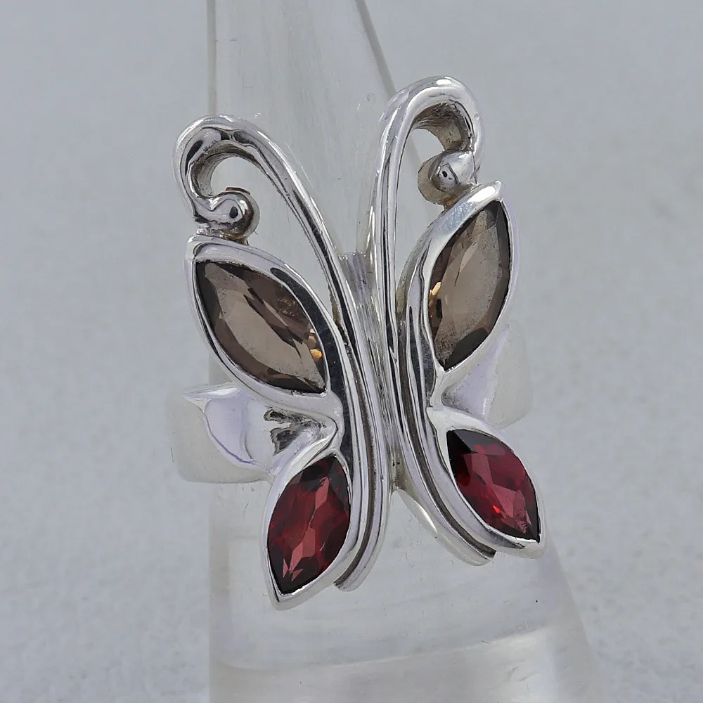 Natural Garnet Silver Rings