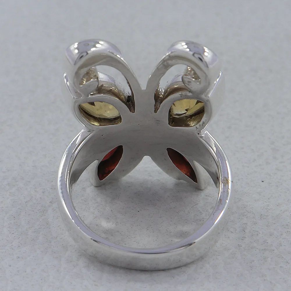 Natural Garnet Silver Rings