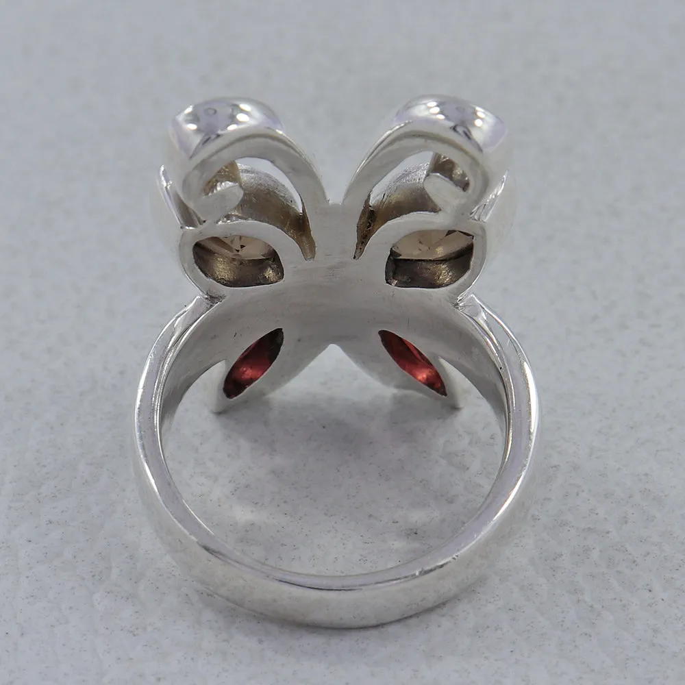 Natural Garnet Silver Rings
