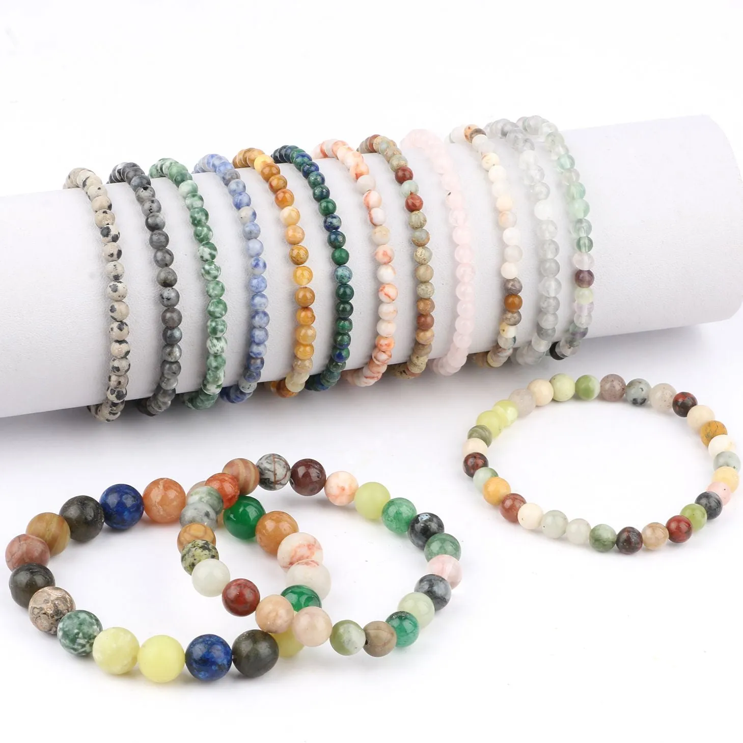 Natural Stone Beads Bracelet Amethysts