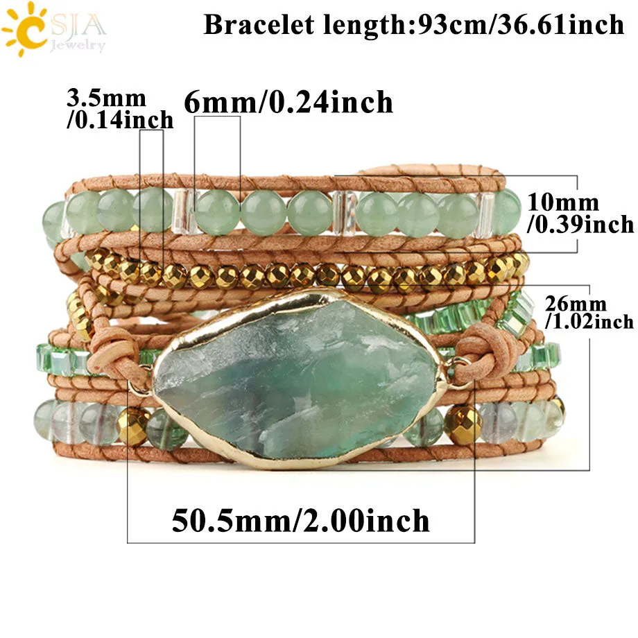 Natural Stone Bracelets Green Fluorite Crystal Aventurine