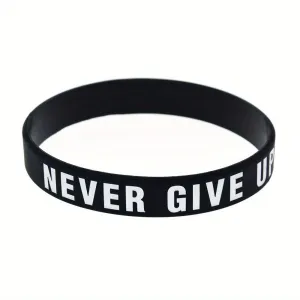 Never Give Up Motivational Silicone Bracelets Rubber Band Sports Wristbands