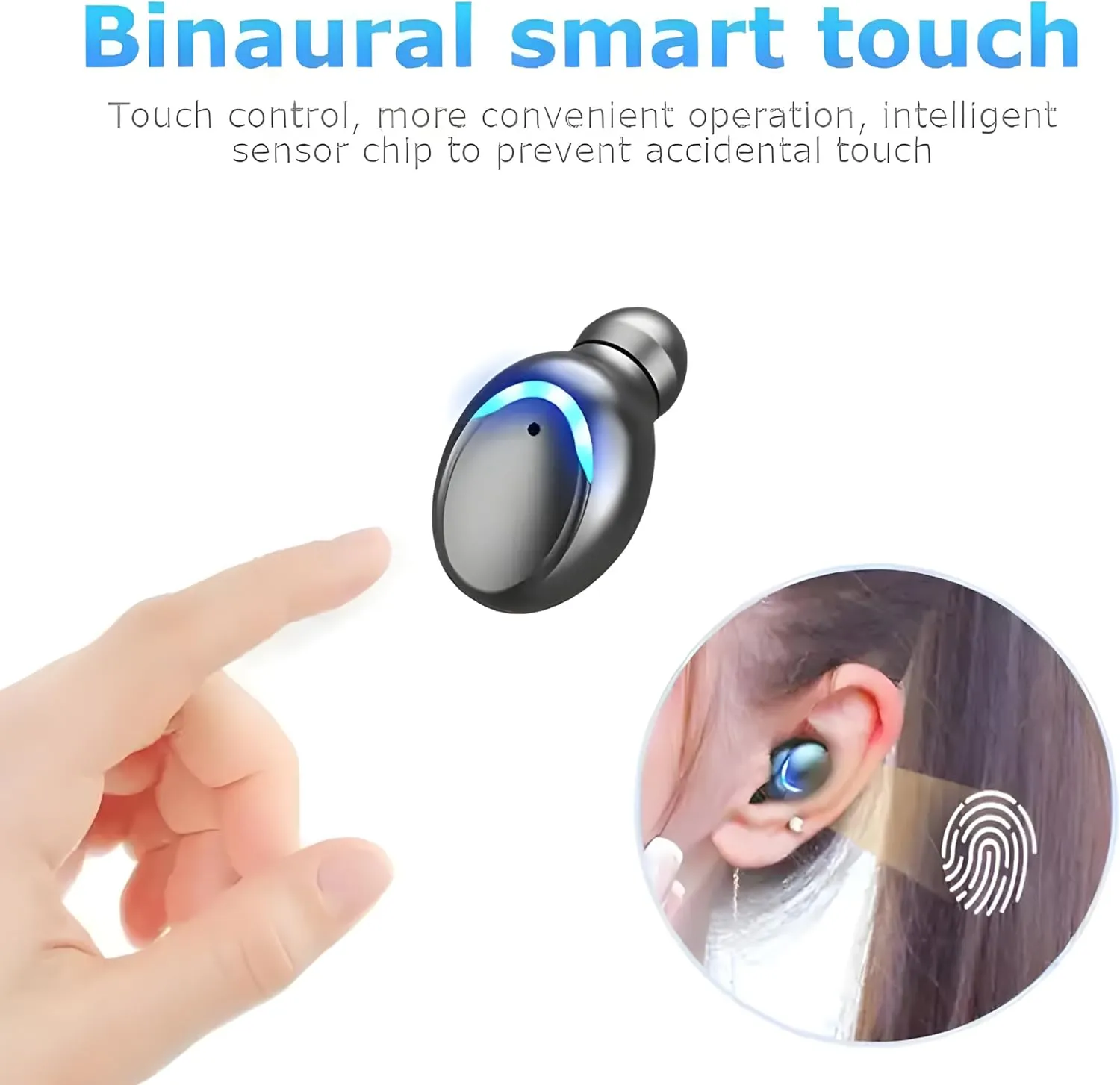 New F9 Wireless Bluetooth Earbuds V5.3 Earphone TWS Touch Control Stereo Sport Headphones Noise-Reduction Earbuds Headset with Powerbank (Black)