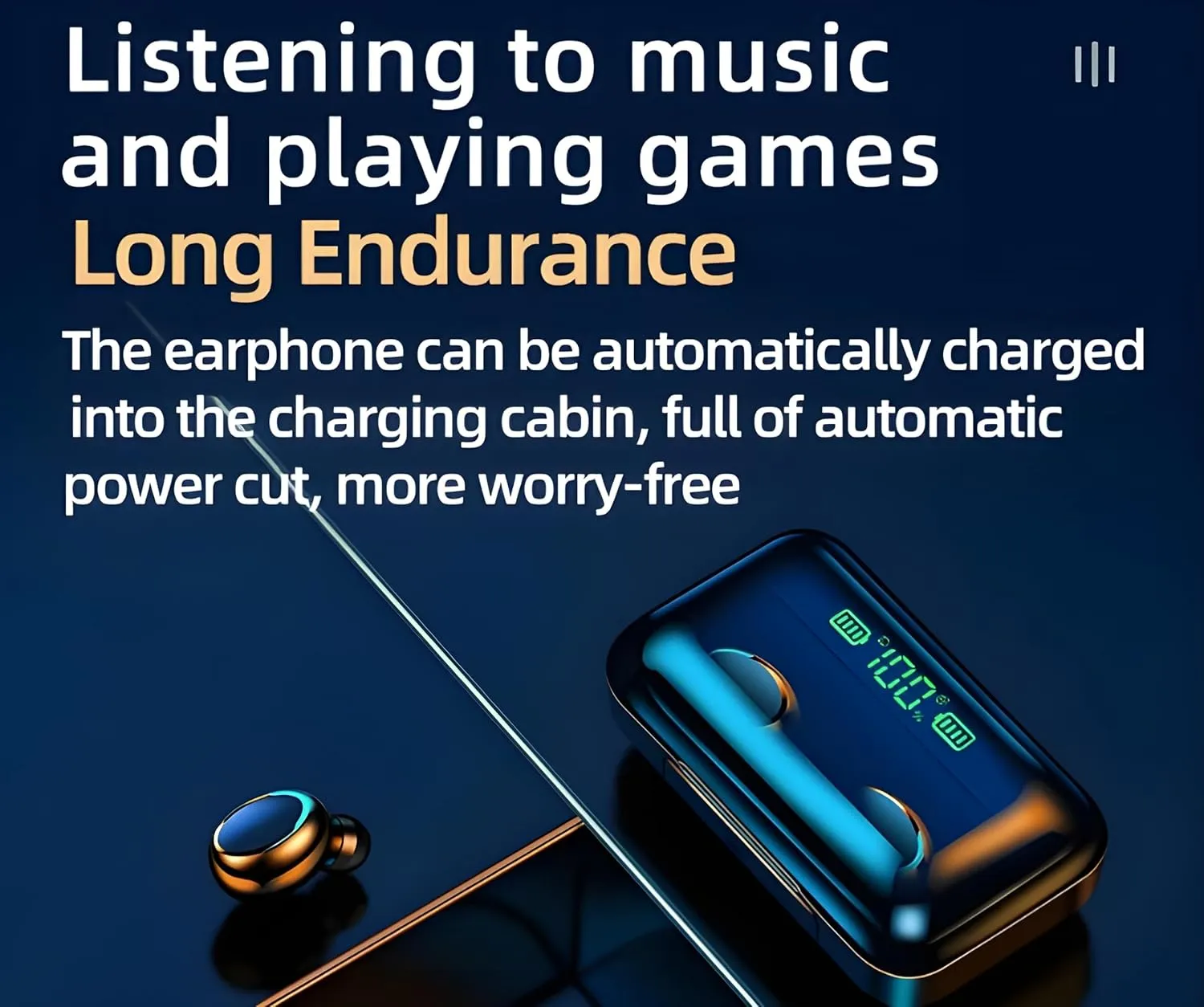 New F9 Wireless Bluetooth Earbuds V5.3 Earphone TWS Touch Control Stereo Sport Headphones Noise-Reduction Earbuds Headset with Powerbank (Black)