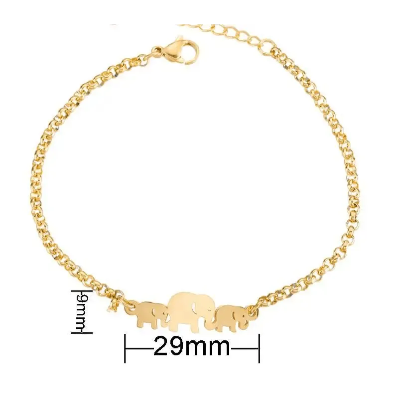 New Modern Elegant Stainless Steel Luxury Bracelet For Women Lovely Animal Butterfly Elephant Strand Bracelets Bangles Jewelry Accessories