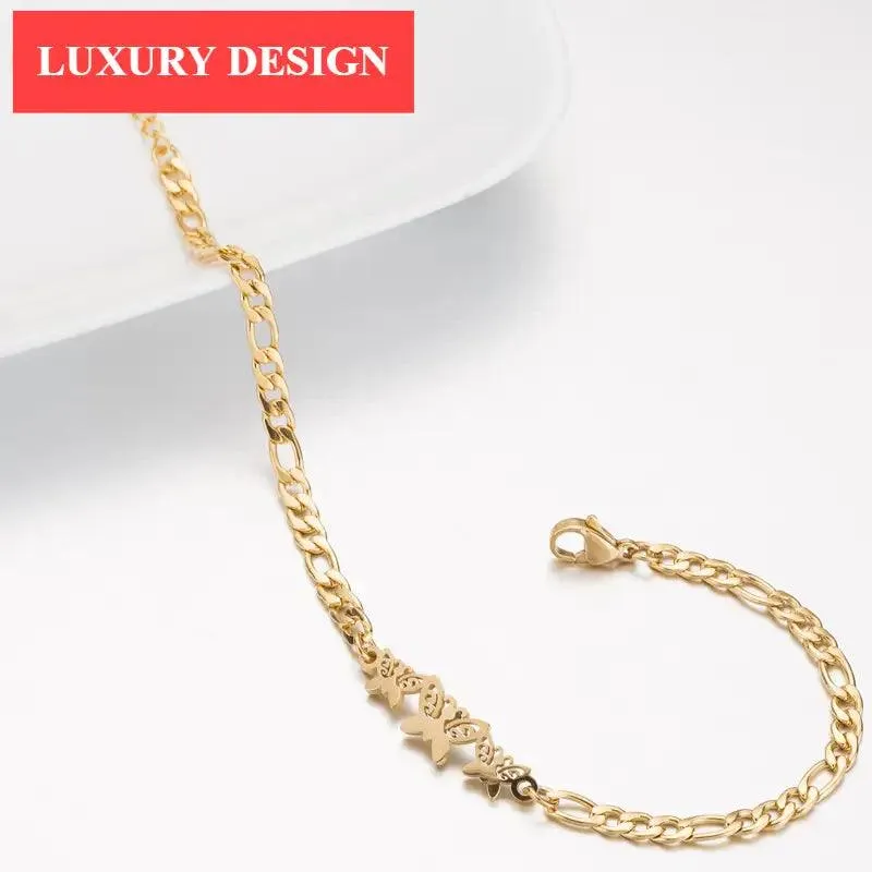 New Modern Elegant Stainless Steel Luxury Bracelet For Women Lovely Animal Butterfly Elephant Strand Bracelets Bangles Jewelry Accessories