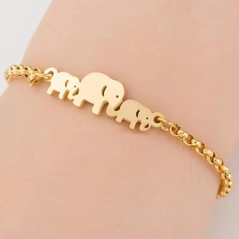 New Modern Elegant Stainless Steel Luxury Bracelet For Women Lovely Animal Butterfly Elephant Strand Bracelets Bangles Jewelry Accessories