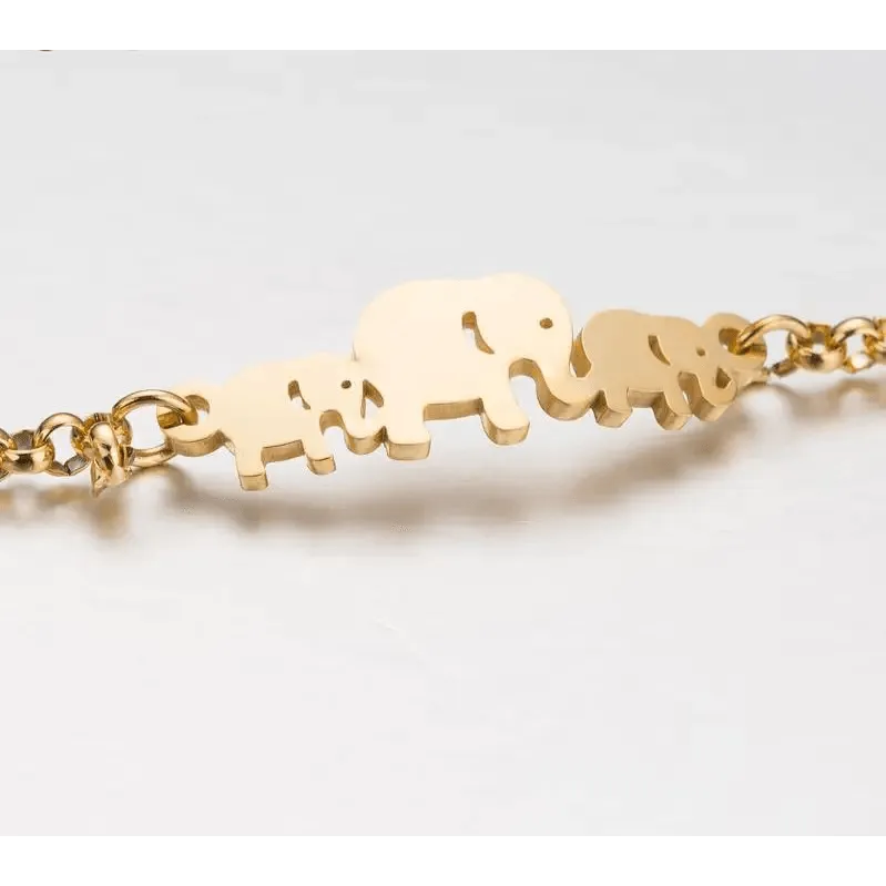 New Modern Elegant Stainless Steel Luxury Bracelet For Women Lovely Animal Butterfly Elephant Strand Bracelets Bangles Jewelry Accessories