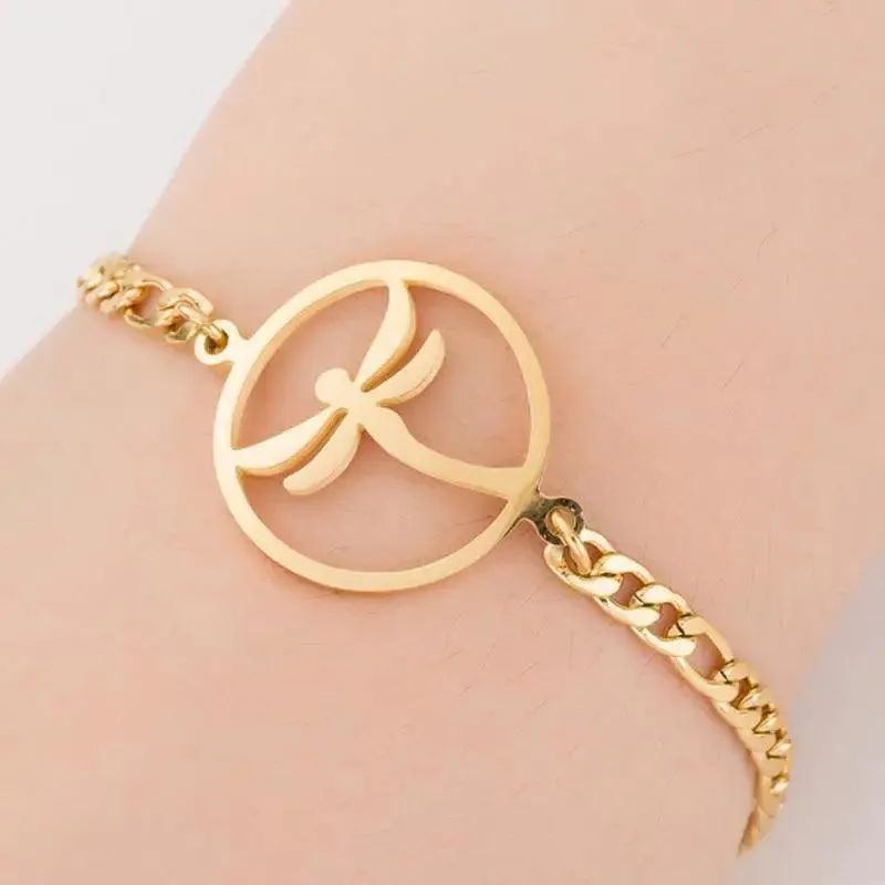New Modern Elegant Stainless Steel Luxury Bracelet For Women Lovely Animal Butterfly Elephant Strand Bracelets Bangles Jewelry Accessories