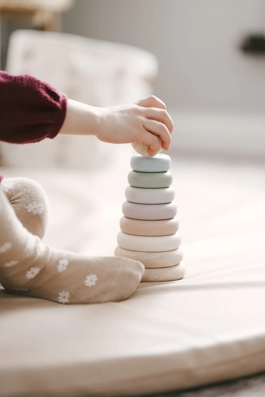 noüka Wood and Silicone Stacker-Sand Tower (Min. Of 2 PK, Multiples of 2 PK)