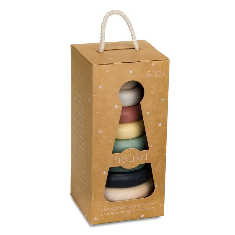 noüka Wood and Silicone Stacker-Sand Tower (Min. Of 2 PK, Multiples of 2 PK)