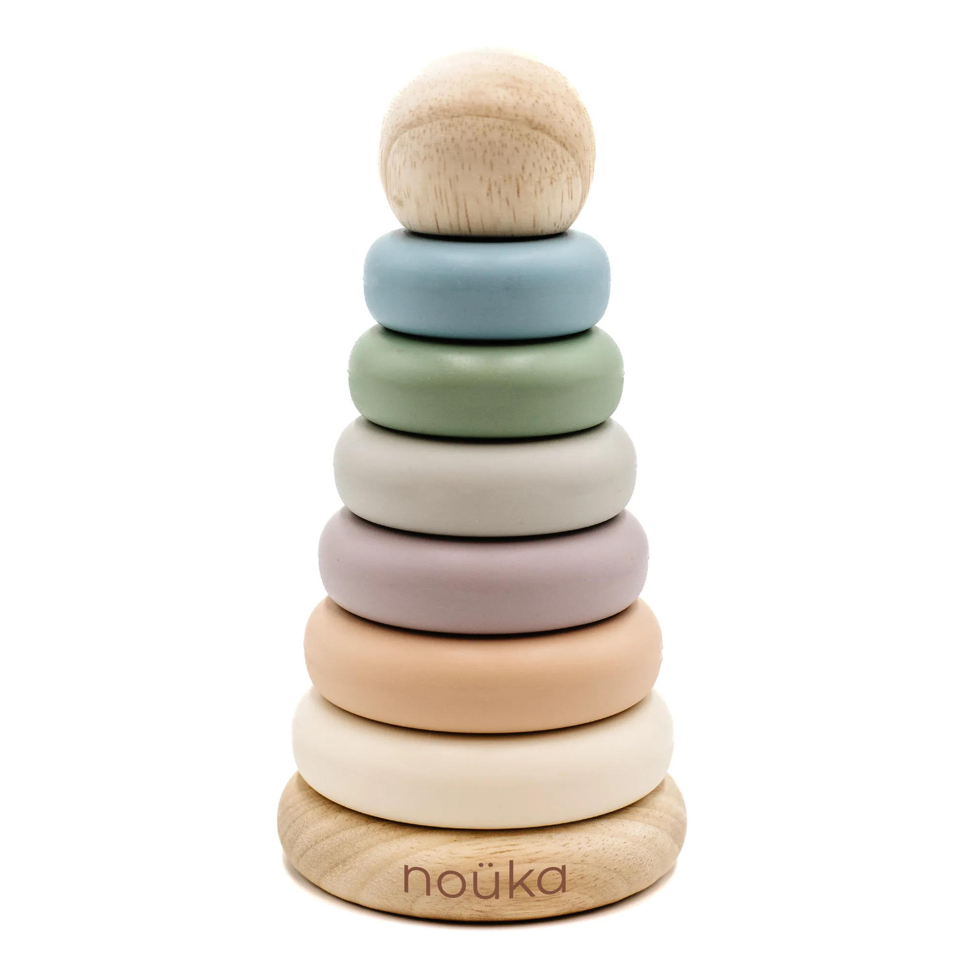noüka Wood and Silicone Stacker-Sand Tower (Min. Of 2 PK, Multiples of 2 PK)