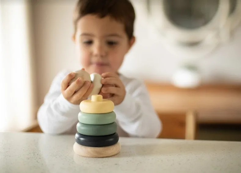 noüka Wood and Silicone Stacker-Sand Tower (Min. Of 2 PK, Multiples of 2 PK)
