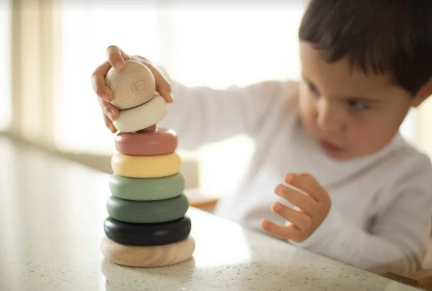 noüka Wood and Silicone Stacker-Sand Tower (Min. Of 2 PK, Multiples of 2 PK)