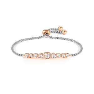 Nomination Milleluci Bracelet, Heart, White Crystals, Rose PVD, Stainless Steel