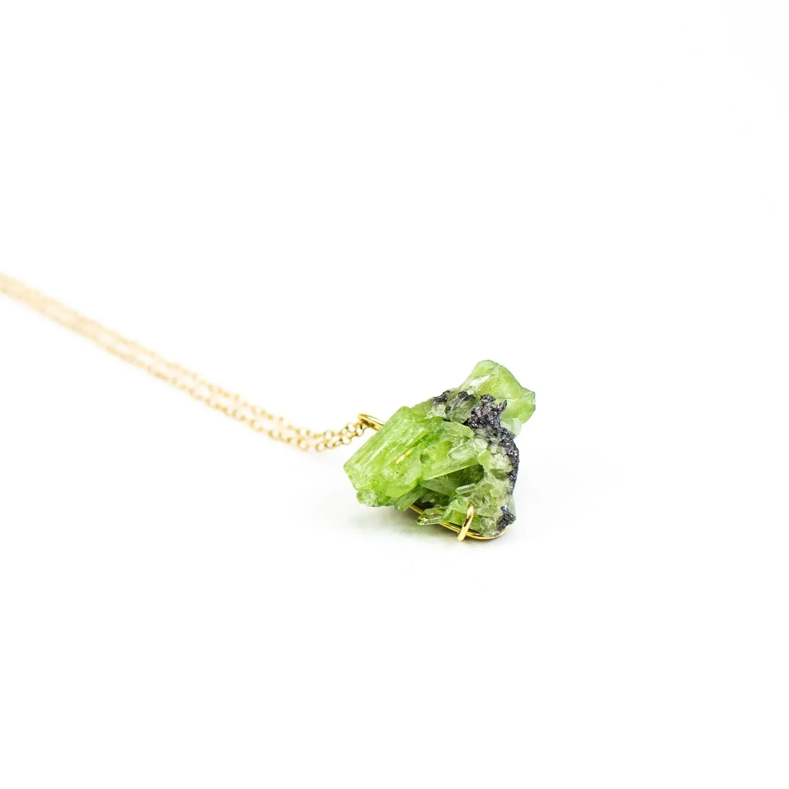 One of a Kind Raw Peridot Necklace