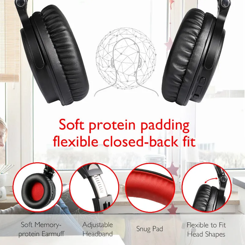 Oneodio Wireless Bluetooth 5.2 Headphones 110Hrs   Stereo Wired Gaming Headset With Boom Microphone For Phone Computer PC Gamer
