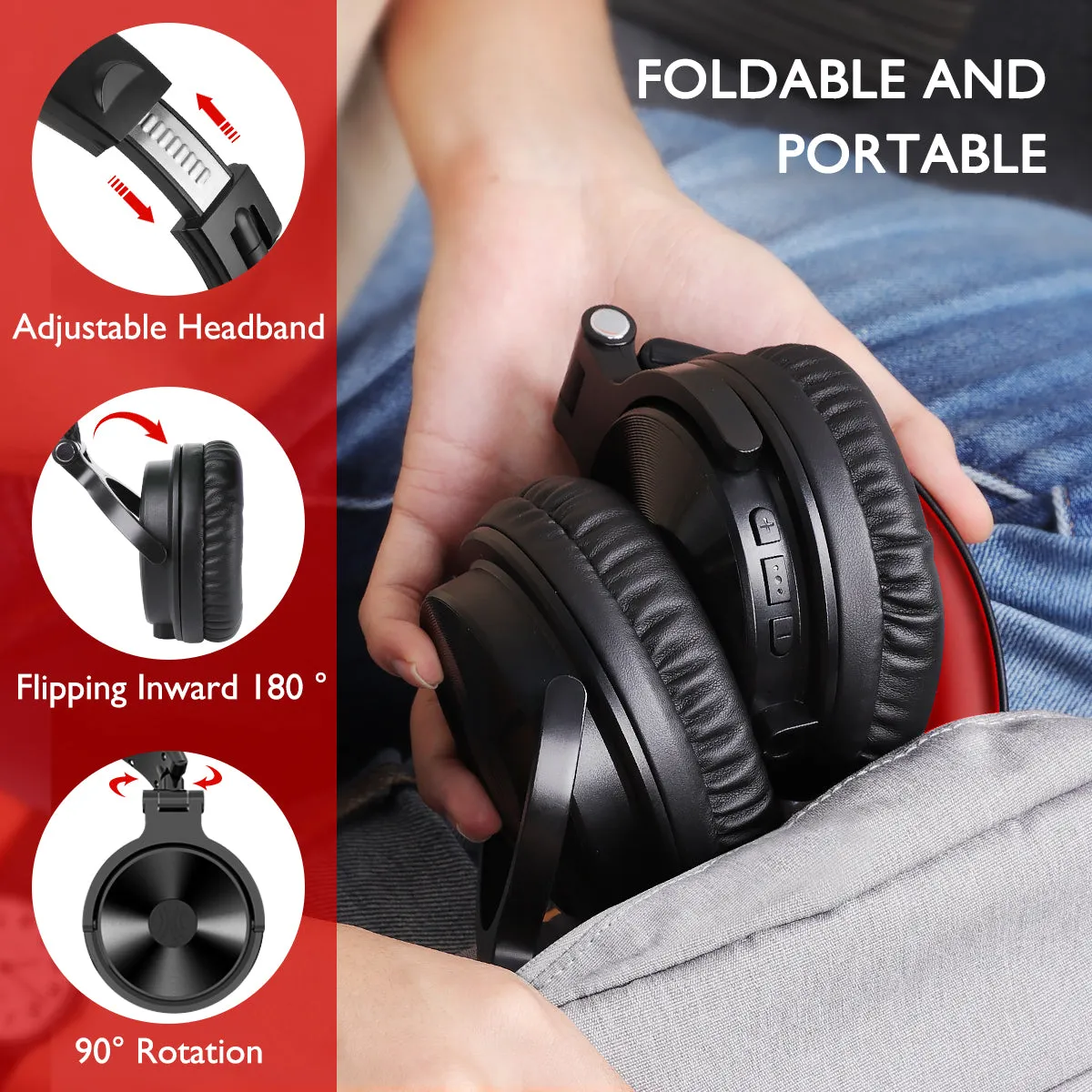 Oneodio Wireless Bluetooth 5.2 Headphones 110Hrs   Stereo Wired Gaming Headset With Boom Microphone For Phone Computer PC Gamer