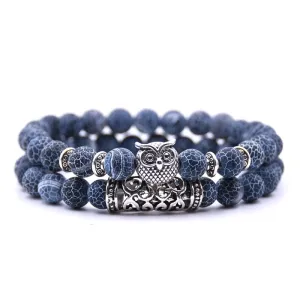Owl natural stone bracelet