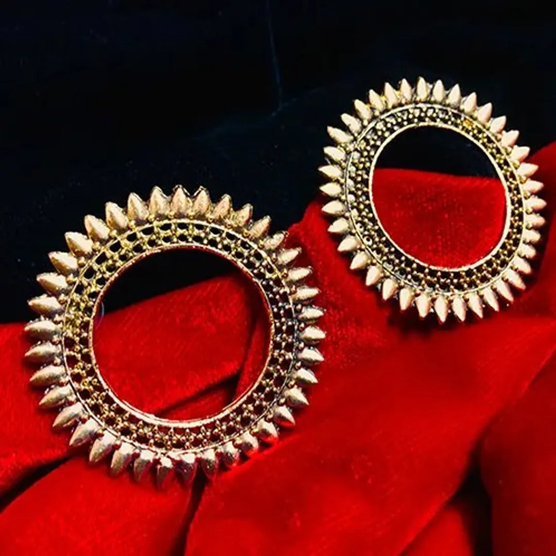 Pack of 2 Oxidized Golden Multicolor Beads and Stud Earrings