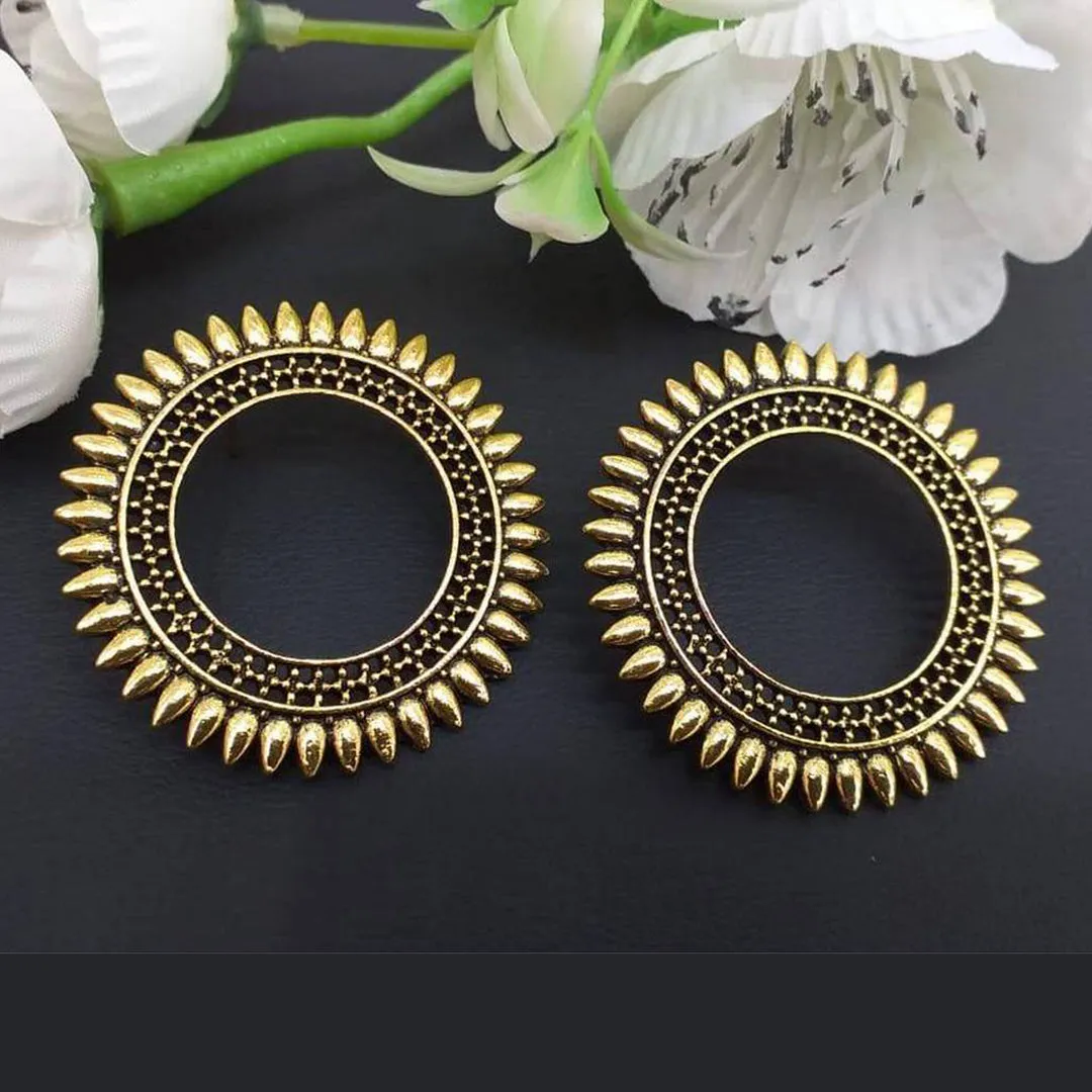 Pack of 2 Oxidized Golden Multicolor Beads and Stud Earrings