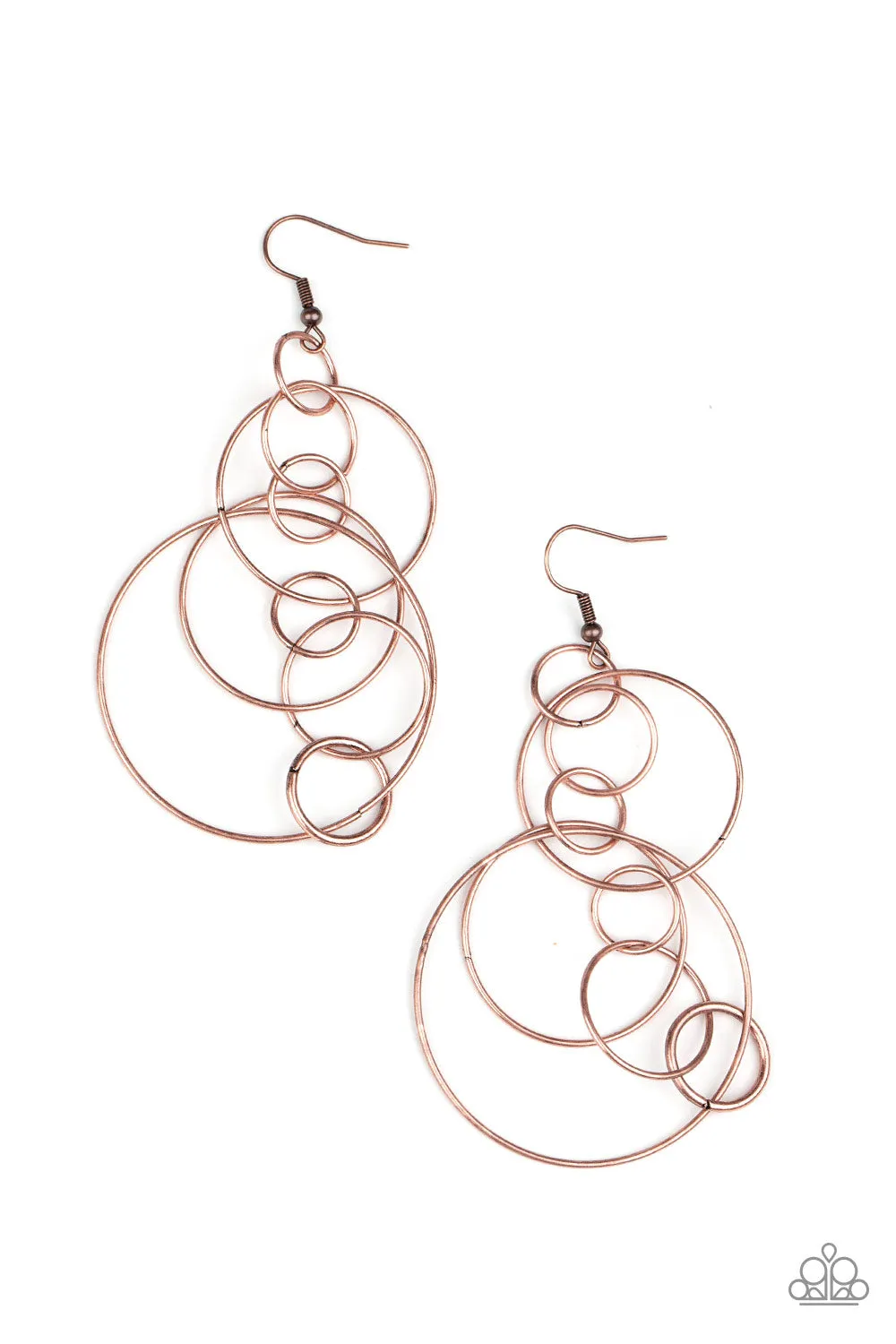 Paparazzi Running Circles Around You - Cooper Hoop Earrings