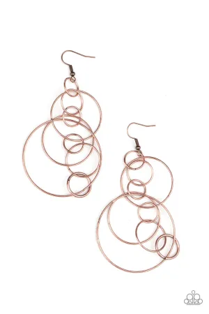 PAPARAZZI Running Circles Around You - Copper EARRINGS