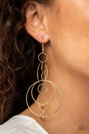 Paparazzi Running Circles Around You - Gold Hoop Earrings