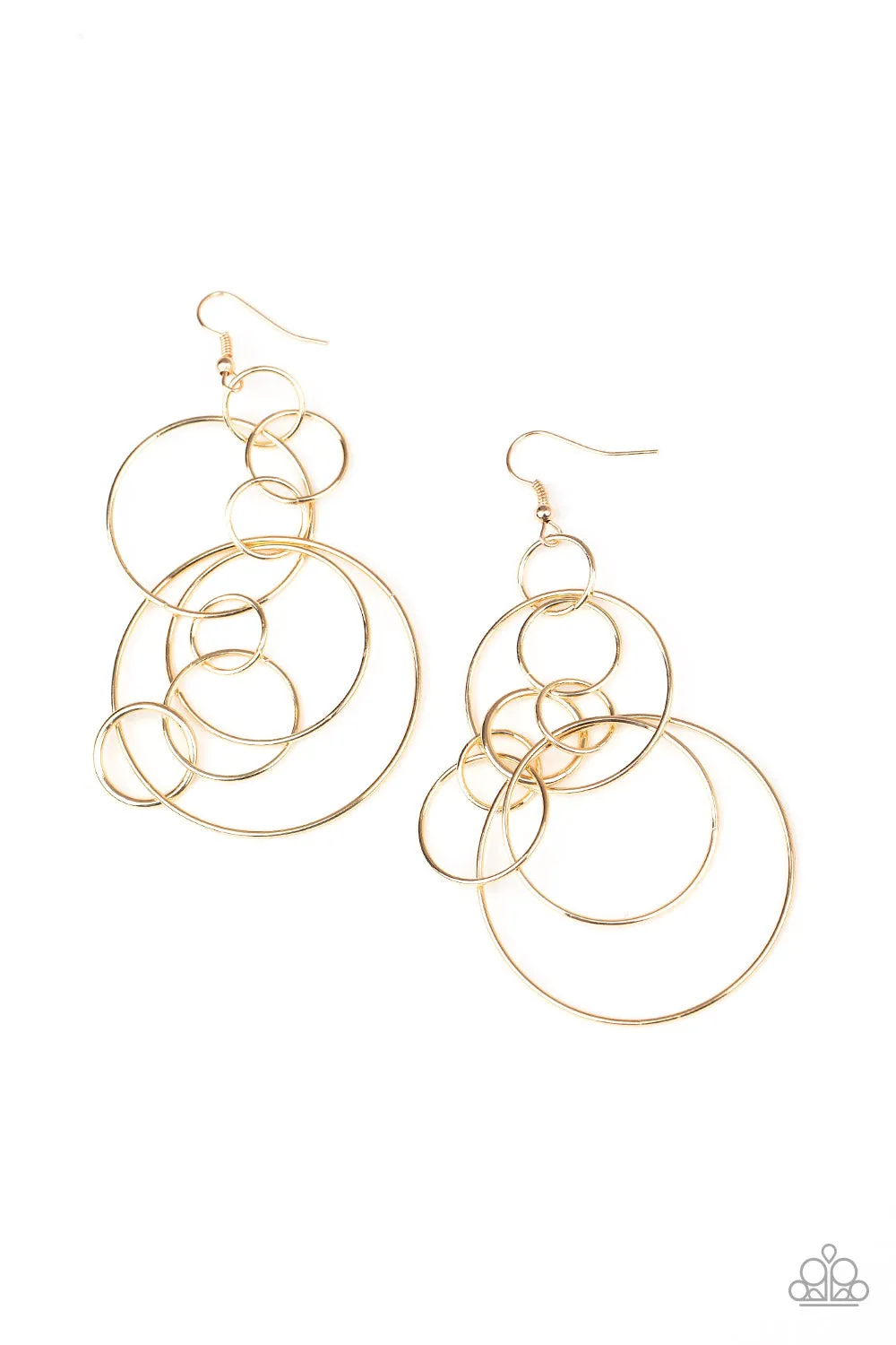 Paparazzi Running Circles Around You - Gold Hoop Earrings