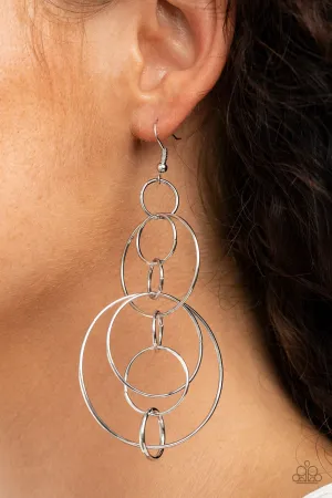 Paparazzi Running Circles Around You - Silver Earrings