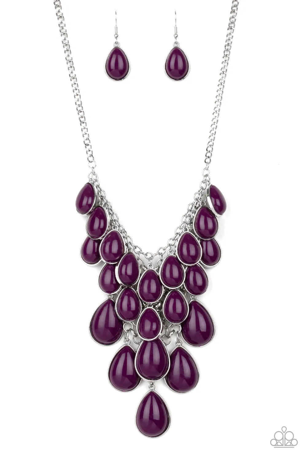 Paparazzi  - Shop Til You TEARDROP - Purple Necklace