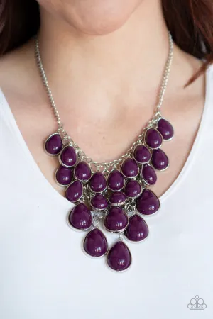 Paparazzi  - Shop Til You TEARDROP - Purple Necklace