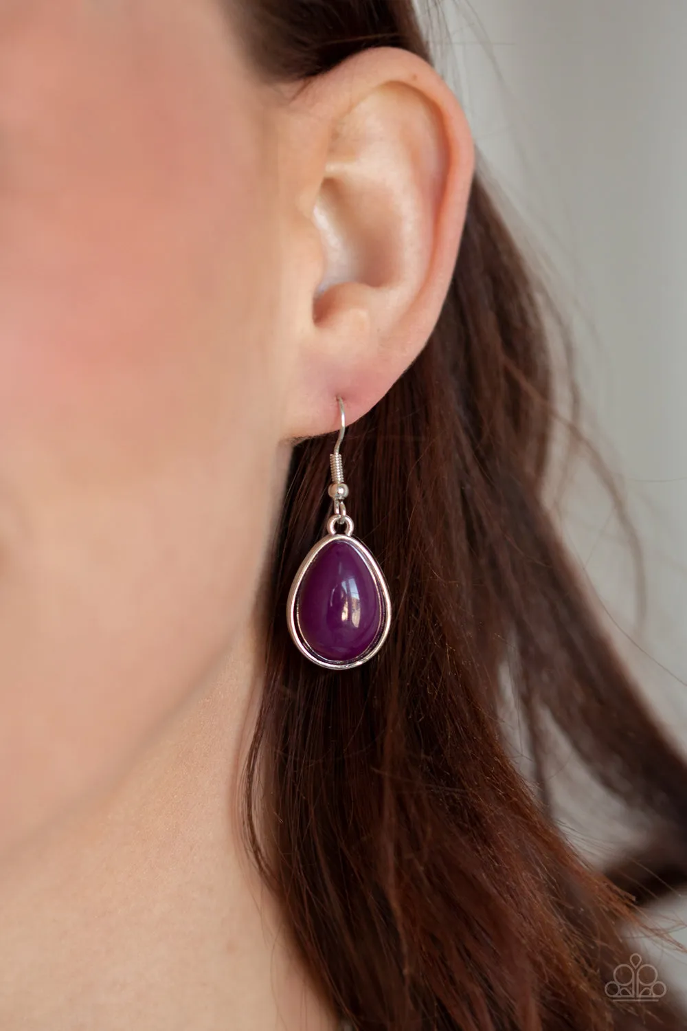 Paparazzi  - Shop Til You TEARDROP - Purple Necklace