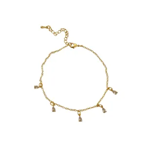 Penta Drop Stone Adjustable Gold Bracelet JLTB0612