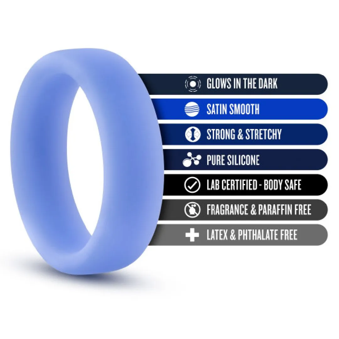 Performance Blue Silicone Glow in the Dark Cock Ring