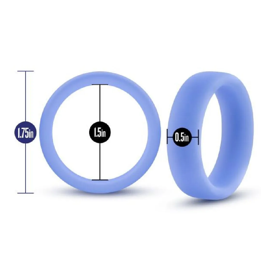 Performance Blue Silicone Glow in the Dark Cock Ring