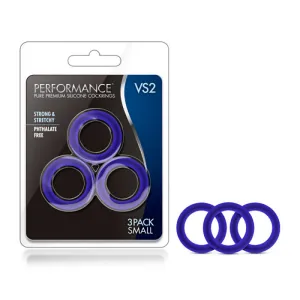 Performance - Vs2 Pure Premium Silicone Cockrings - Small - Indigo