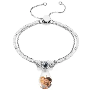 Personalized Photo Projection Crystal Double Layers Bracelet