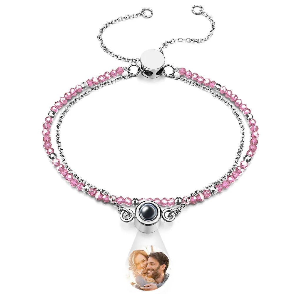 Personalized Photo Projection Crystal Double Layers Bracelet